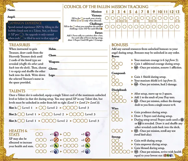 Council of the Fallen Campaign Tracking Sheet