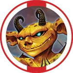 Demon token with 2 red marks